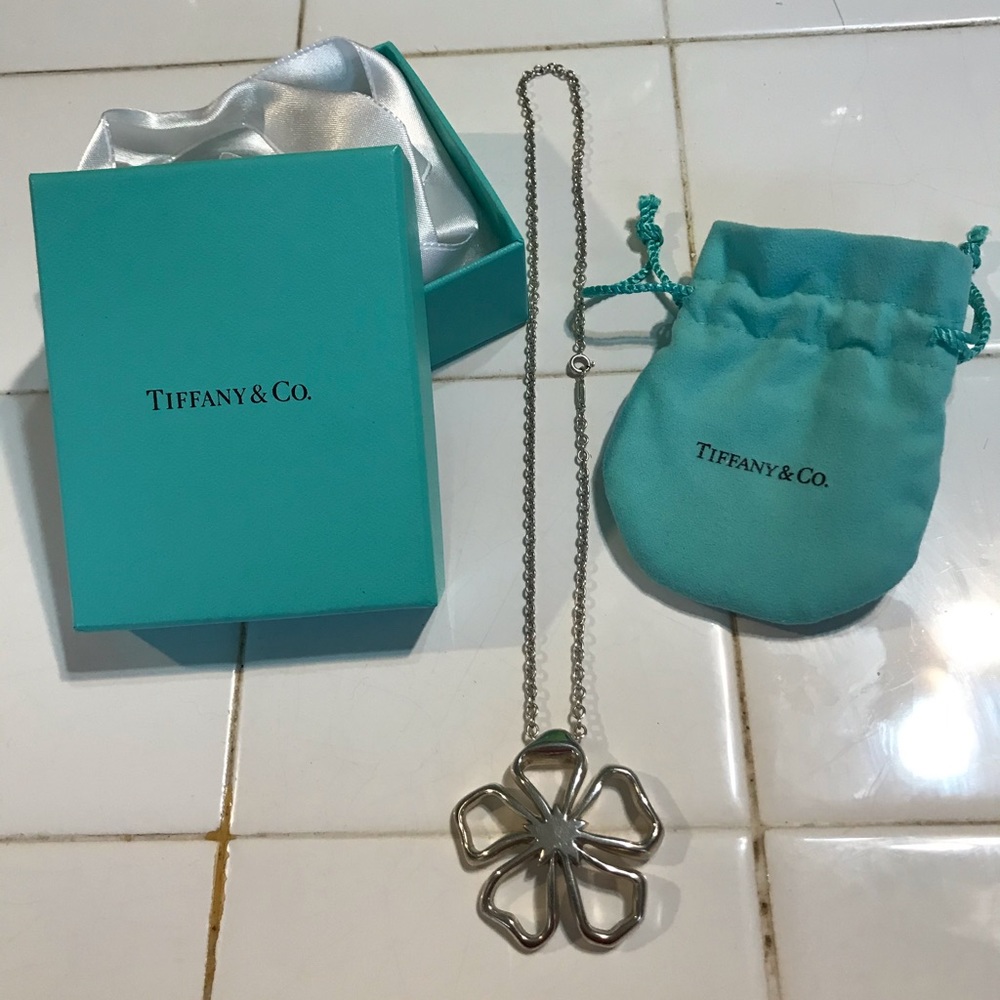 Authentic Tiffany & Co Large Open Flower Necklace!